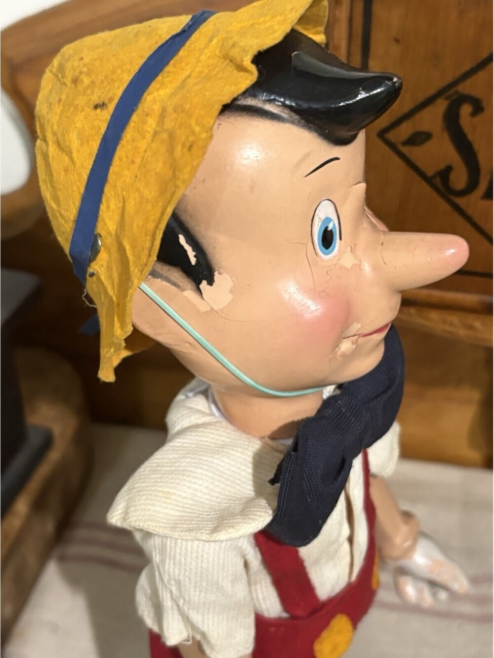 Antique 1939 Crown toy Co Pinocchio Walt Disney Composition Doll, Complete - Picture 13 of 15